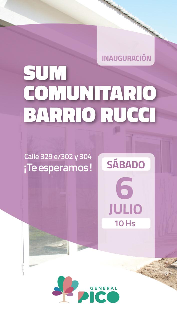 EL MUNICIPIO PREPARA LA INAUGURACIÓN DEL SUM COMUNITARIO EN BARRIO RUCCI