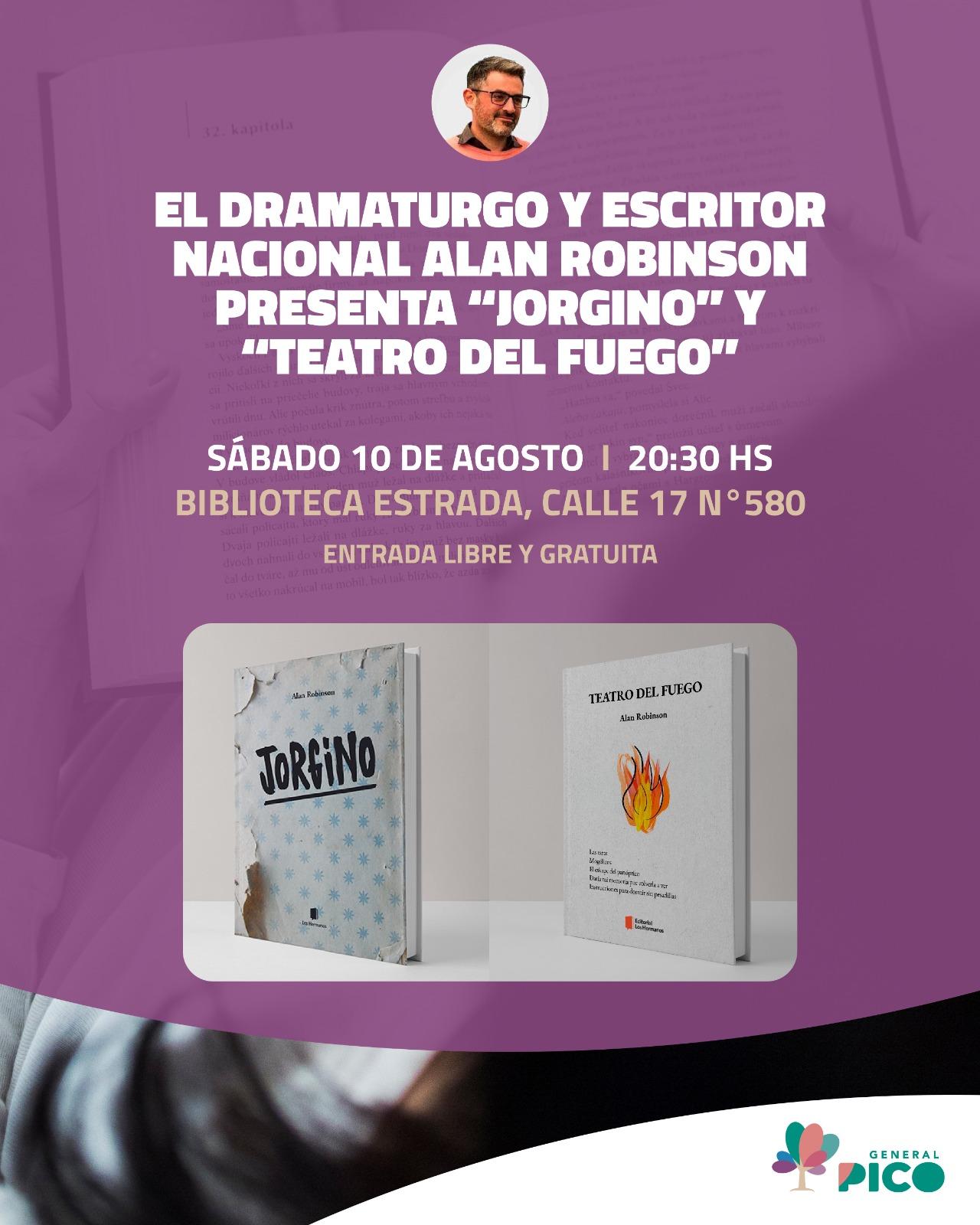 EL ESCRITOR ALAN ROBINSON PRESENTARÁ DOS LIBROS EN LA BIBLIOTECA ESTRADA